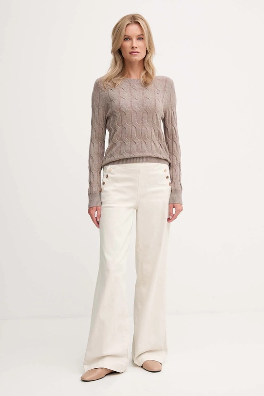Tommy Hilfiger maglione in lana WW0WW43586 marrone AW25