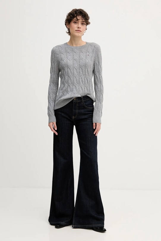 Tommy Hilfiger sweter wełniany WW0WW43586 szary AW25
