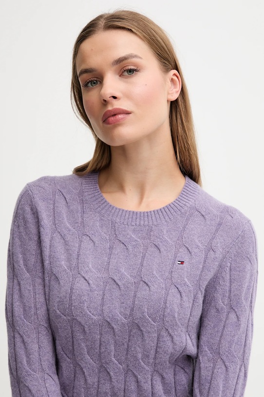 Шерстяной свитер Tommy Hilfiger фиолетовой WW0WW43586