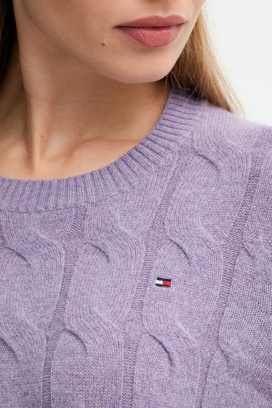 Шерстяной свитер Tommy Hilfiger WW0WW43586 фиолетовой