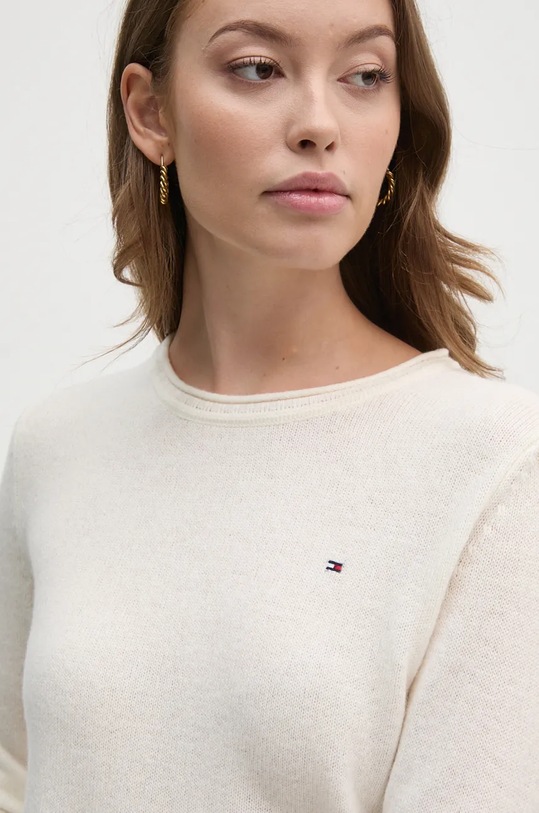 Πουλόβερ Tommy Hilfiger μπεζ WW0WW44161
