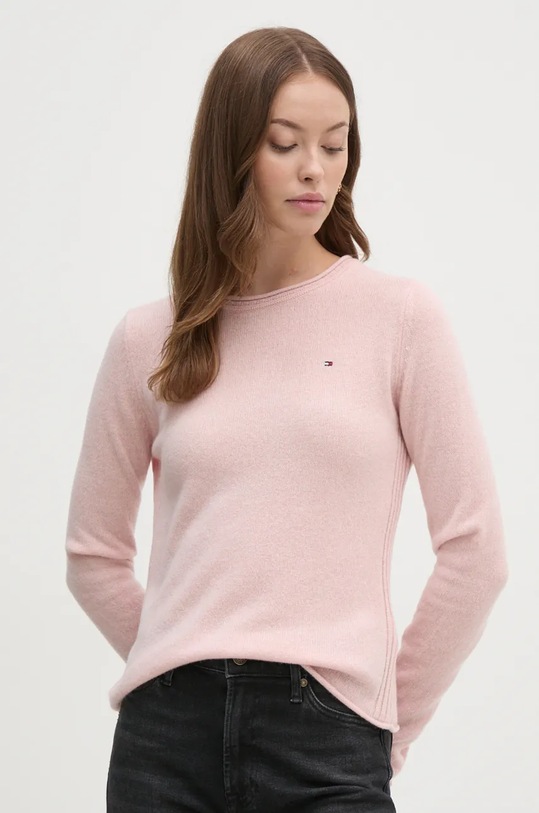 Tommy Hilfiger sweter okrągły różowy WW0WW44161