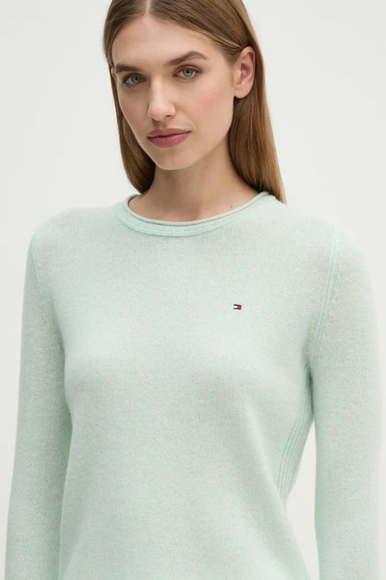Svetr Tommy Hilfiger tyrkysová WW0WW44161