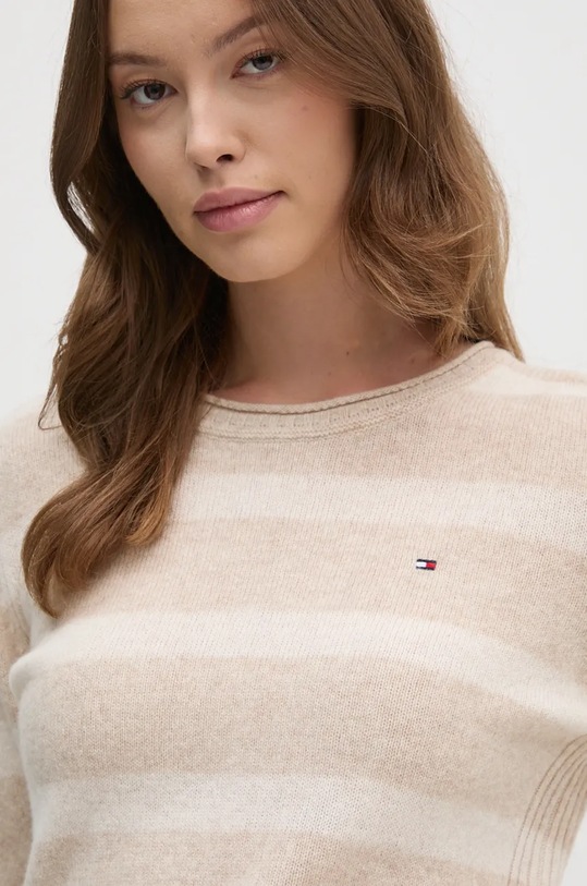 Πουλόβερ Tommy Hilfiger μπεζ WW0WW44161