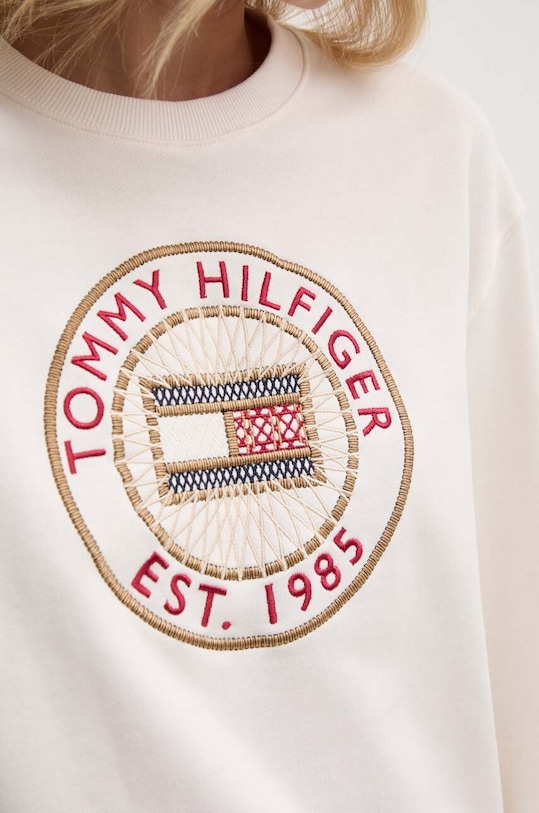 Bavlněná mikina Tommy Hilfiger WW0WW42891 béžová