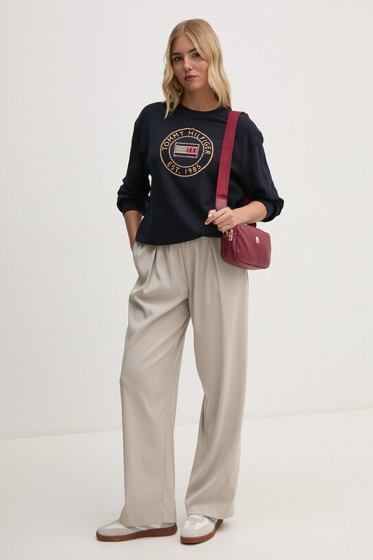 Bavlněná mikina Tommy Hilfiger WW0WW42891 námořnická modř AW24