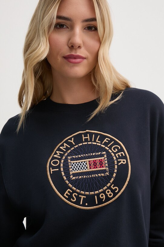 Bavlněná mikina Tommy Hilfiger námořnická modř WW0WW42891