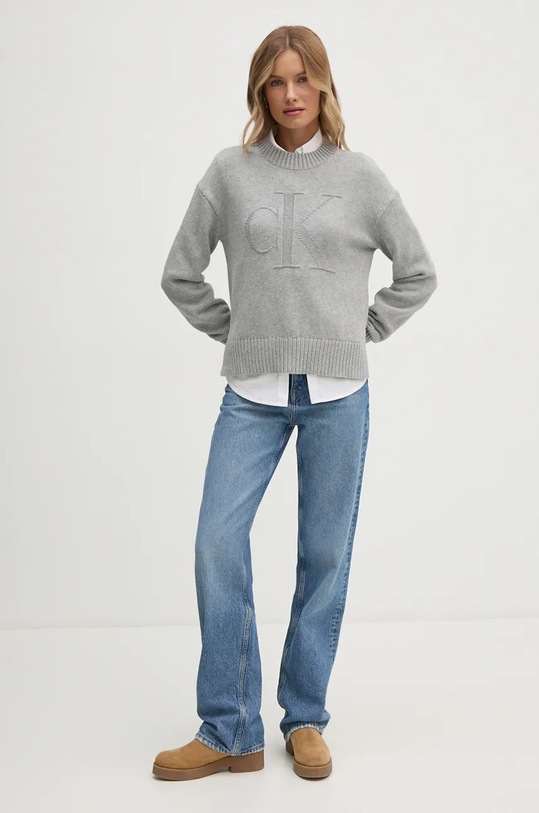 Πουλόβερ με προσθήκη μαλλιού Calvin Klein Jeans J20J224224 γκρί NC24