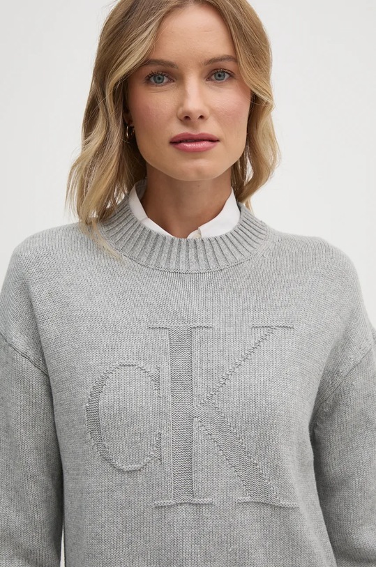 Πουλόβερ με προσθήκη μαλλιού Calvin Klein Jeans γκρί J20J224224