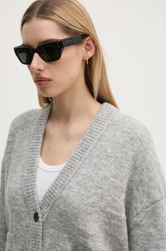 Calvin Klein Jeans kardigan z domieszką wełny szary J20J224234