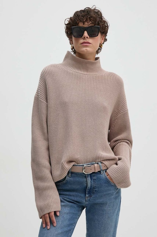 Calvin Klein Jeans sweter bawełniany bawełna beżowy J20J224227