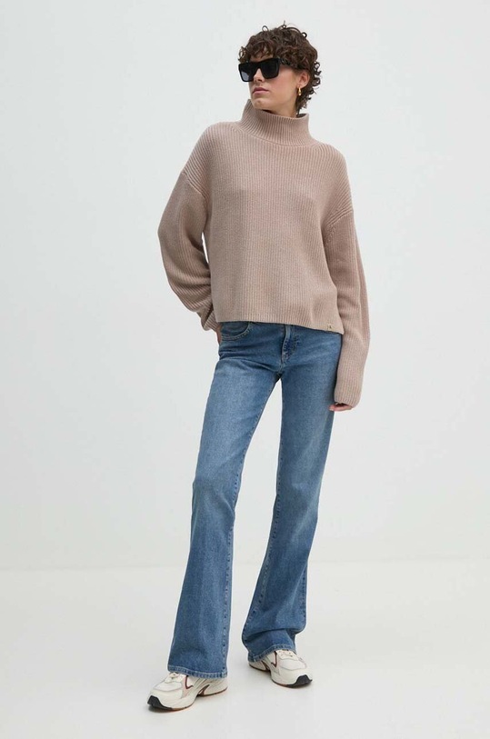 Calvin Klein Jeans sweter bawełniany J20J224227 beżowy AW24