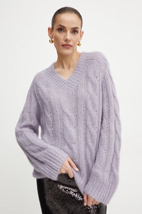 Vlnený sveter MICHAEL Michael Kors fialová MF460Z8F5C