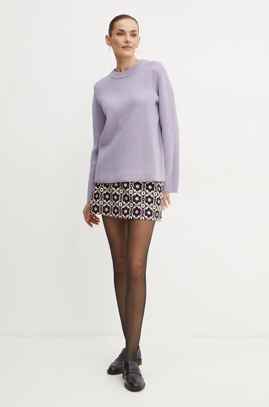 Вовняний светр MICHAEL Michael Kors MF460YPF2G фіолетовий AW24
