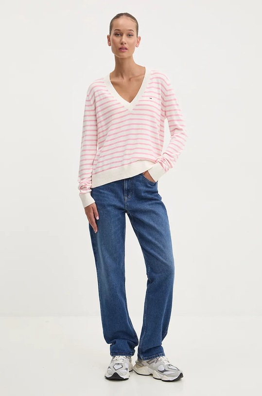 Svetr Tommy Jeans DW0DW18670 růžová AW24