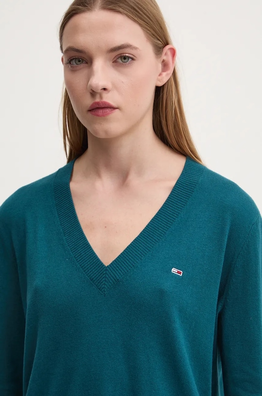 Пуловер Tommy Jeans тюркоазен DW0DW18670