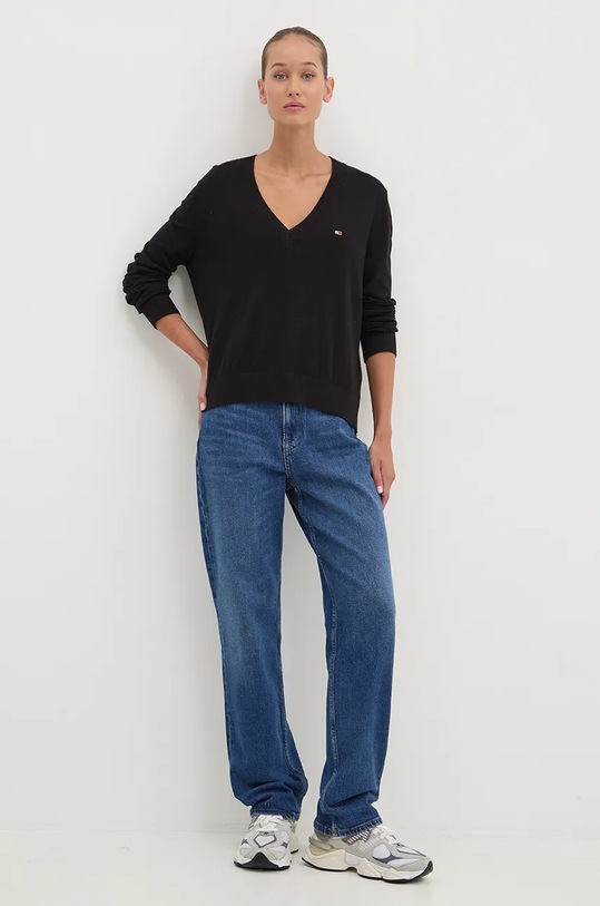 Tommy Jeans sweter DW0DW18670 czarny AW24