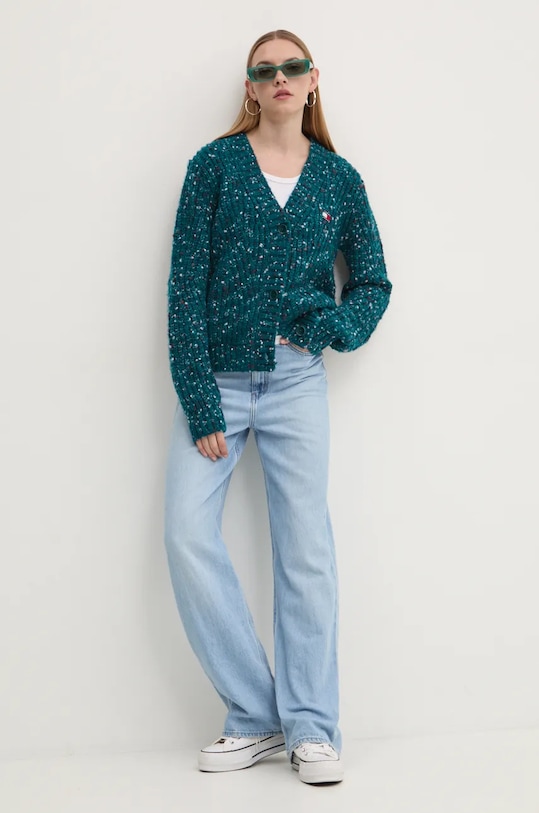 Tommy Jeans pulover DW0DW18672 turcoaz AW24