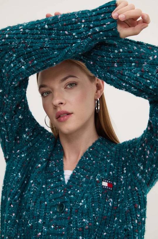 Светр Tommy Jeans бірюзовий DW0DW18672
