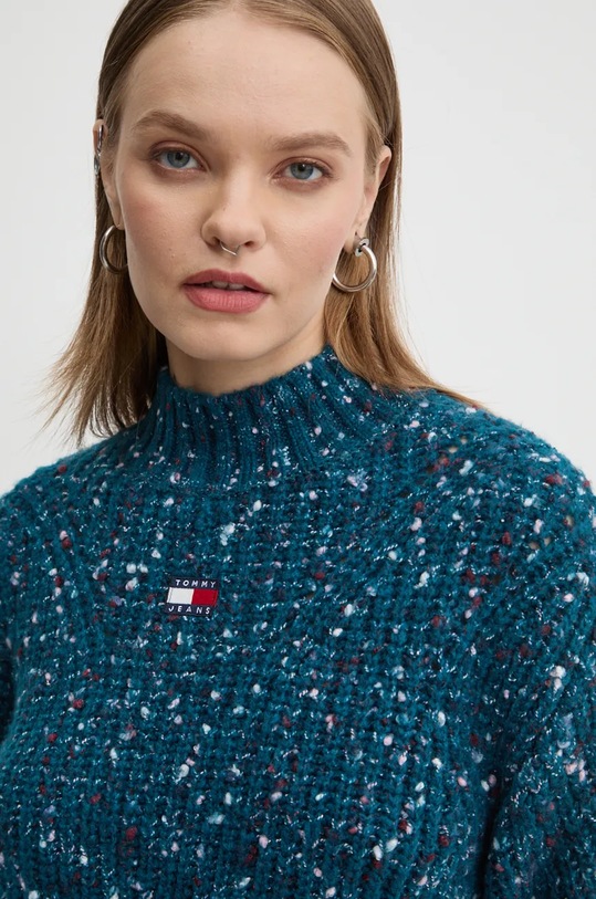 Tommy Jeans pulover din amestec de lana turcoaz DW0DW18673
