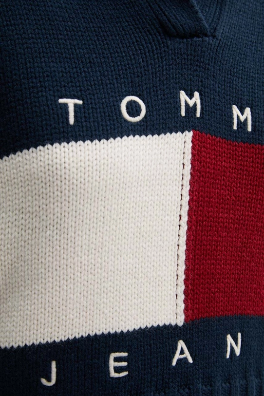 Tommy Jeans sweter z domieszką wełny DW0DW18677 granatowy