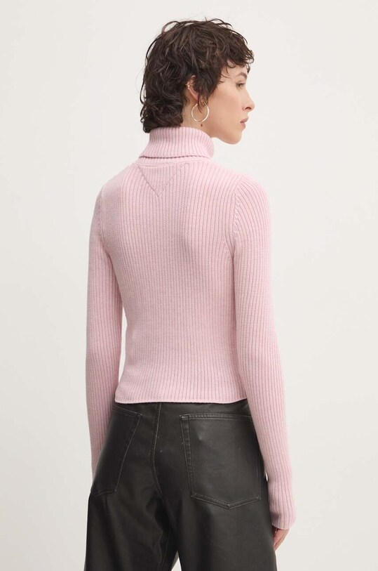 Одяг Светр з домішкою вовни Tommy Jeans DW0DW18678 рожевий