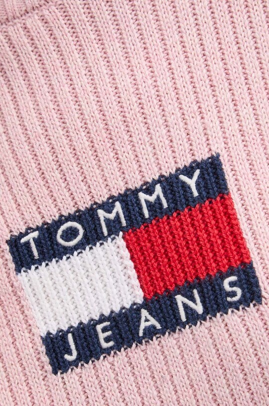 Светр з домішкою вовни Tommy Jeans DW0DW18678 рожевий
