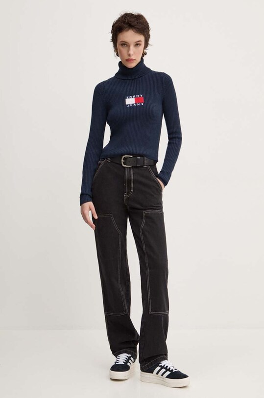 Tommy Jeans pulover din amestec de lana DW0DW18678 bleumarin AW24