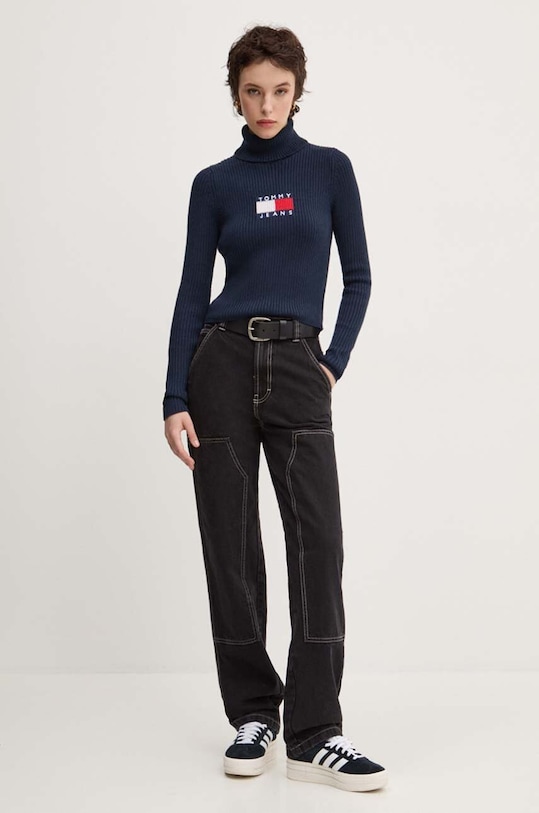 Tommy Jeans sweter z domieszką wełny DW0DW18678 granatowy AW24