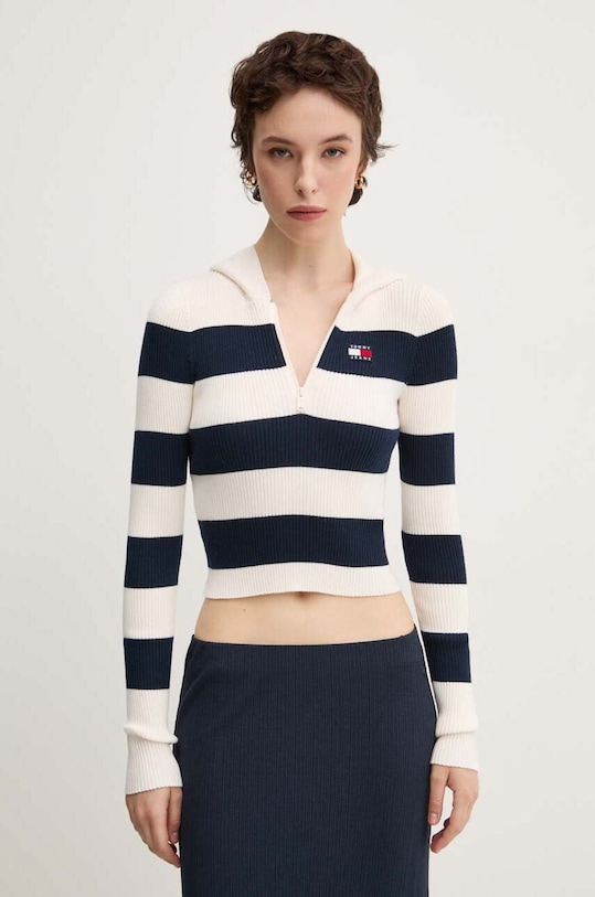 Tommy Jeans pulover grosime medie bej DW0DW18679
