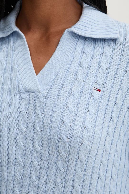 Tommy Jeans sweter bawełniany DW0DW18680 niebieski