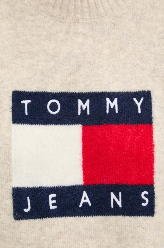 Tommy Jeans gyapjúkeverék pulóver DW0DW18681 bézs