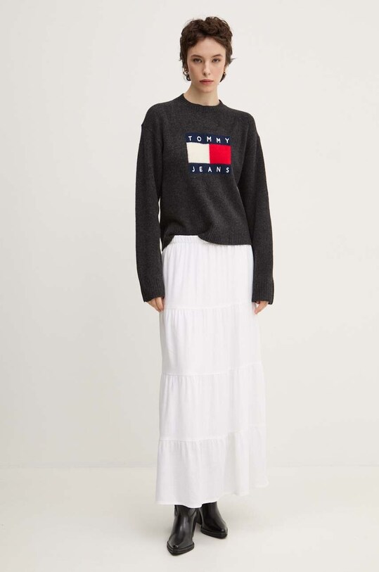 Tommy Jeans pulover din amestec de lana DW0DW18681 gri AW24