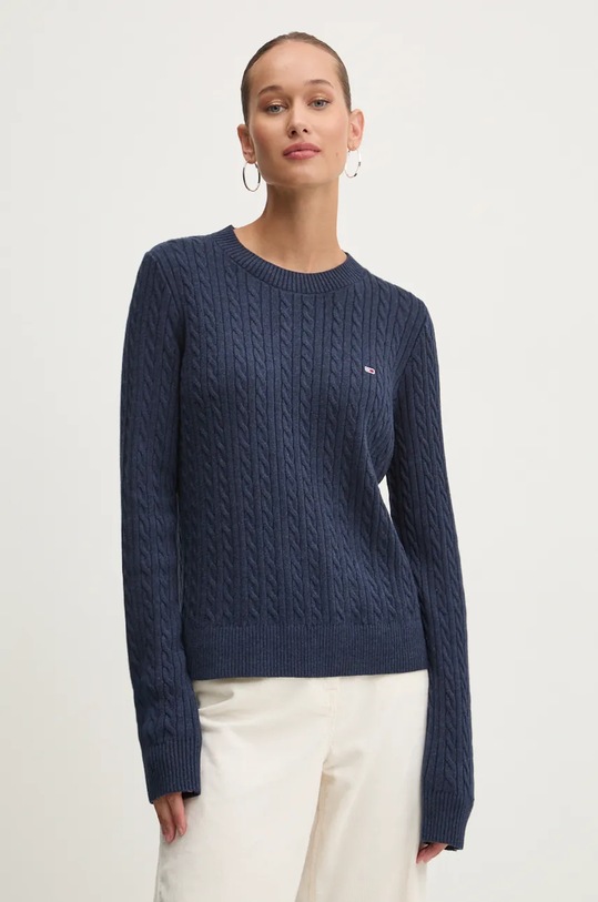 Tommy Jeans pulover de bumbac subtiri bleumarin DW0DW18683