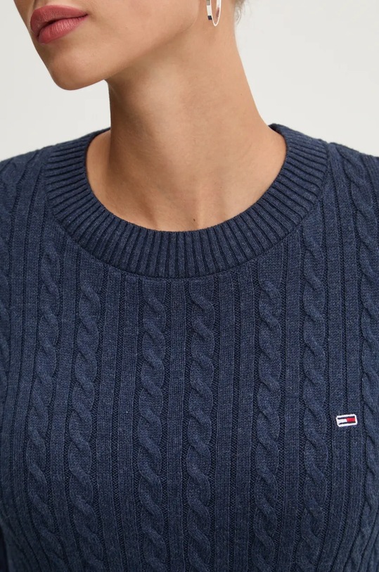 Tommy Jeans pulover de bumbac DW0DW18683 bleumarin