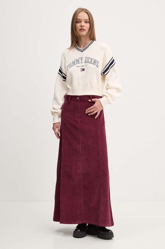 Tommy Jeans pulover de bumbac DW0DW18692 bej AW24