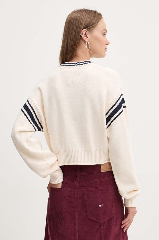 Odzież Tommy Jeans sweter bawełniany DW0DW18692 beżowy