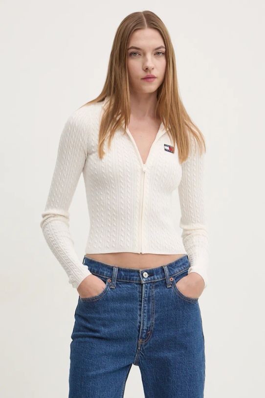 Tommy Jeans kardigan pozostałe beżowy DW0DW19681