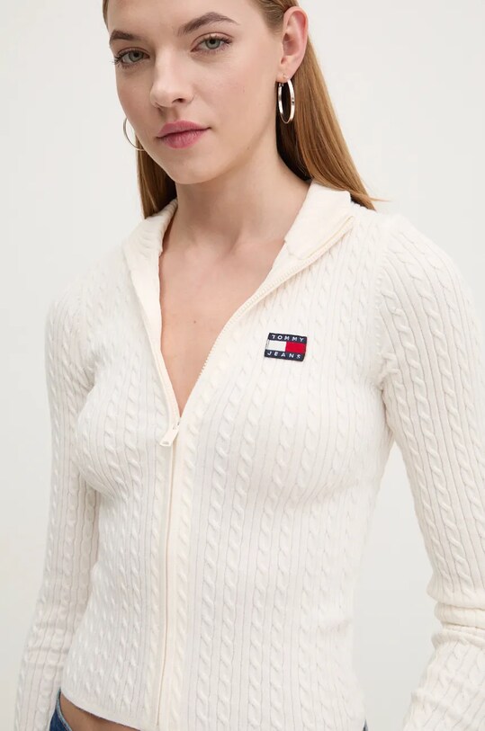 Kardigan Tommy Jeans bež DW0DW19681