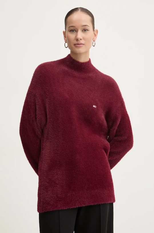 Svetr Tommy Jeans polorolák burgundské DW0DW19682