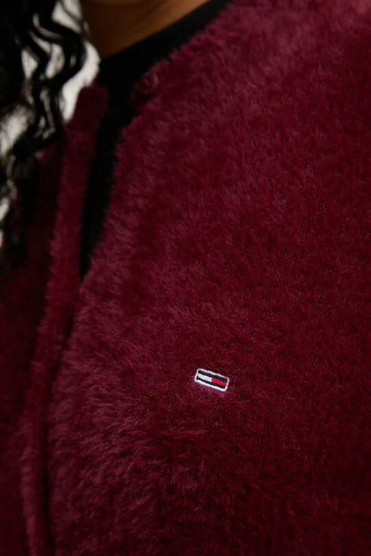 Tommy Jeans cardigan DW0DW19683 burgundia