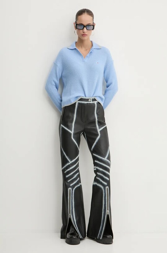 Tommy Jeans sweter wełniany DW0DW19833 niebieski AW24