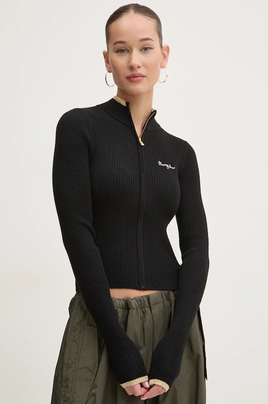 Tommy Jeans cardigan imprimeu negru DW0DW19835