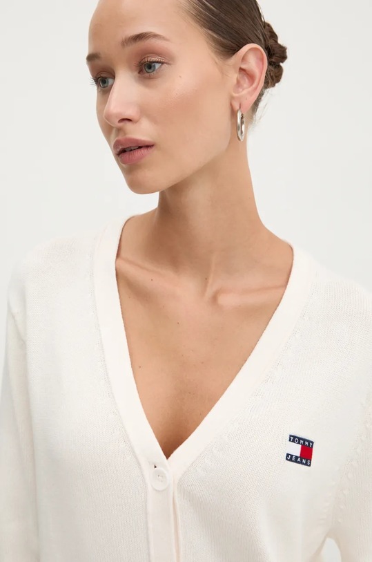 Бавовняний кардиган Tommy Jeans DW0DW19913 бежевий