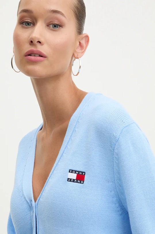 Tommy Jeans cardigan din bumbac albastru DW0DW19913