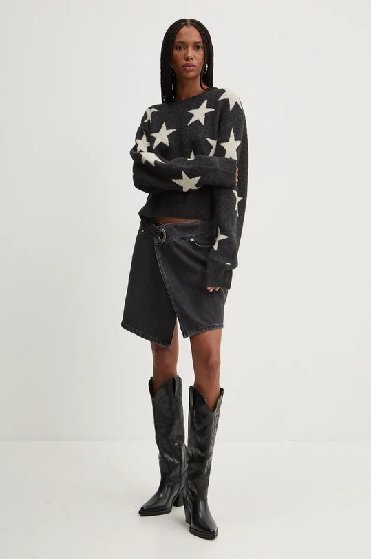 Tommy Jeans pulover din amestec de lana DW0DW19915 negru NC24