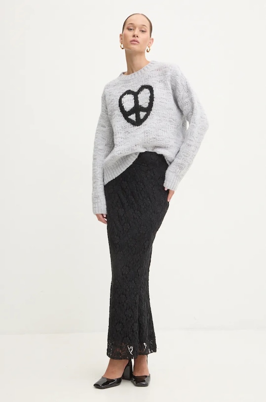 Пуловер с вълна Moschino Jeans 0913.8705 сив AW24