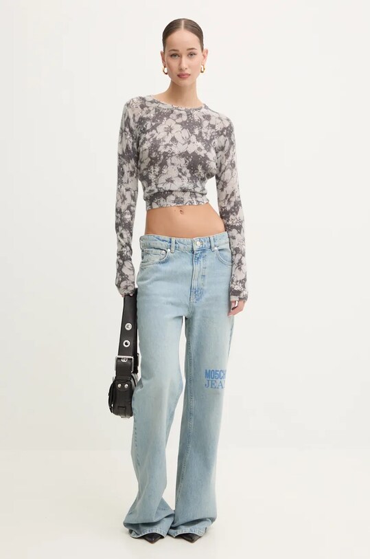 Vlněný svetr Moschino Jeans 0918.8704 šedá AW24