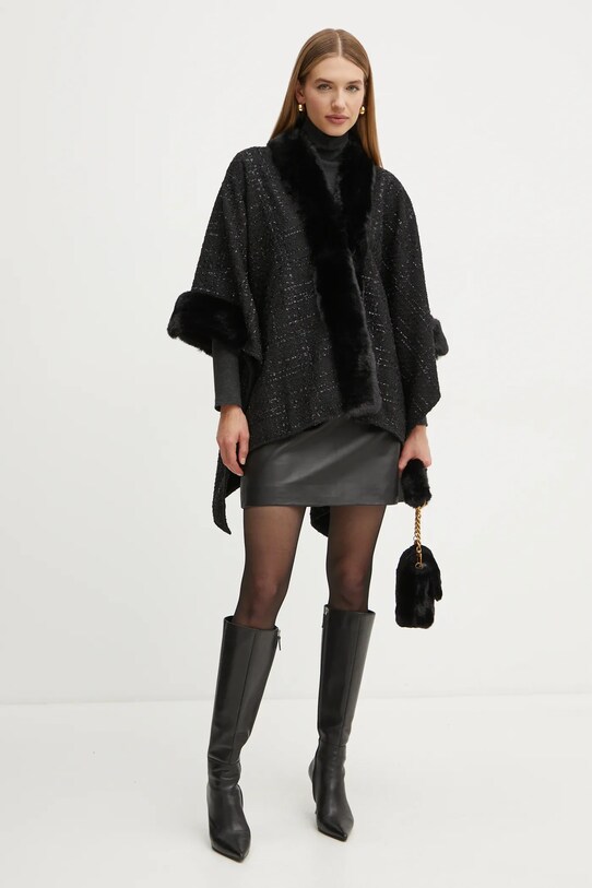 Morgan poncho 5TWEED 5TWEED czarny AW24