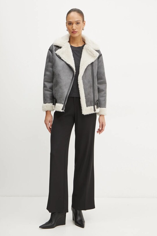 Morgan sweter z domieszką wełny MCHOU MCHOU szary AW24